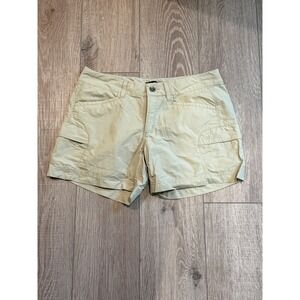 Marmot Women Tan Hiking Utility Shorts Size 8 Khaki Cargo Pockets Outdoor Active